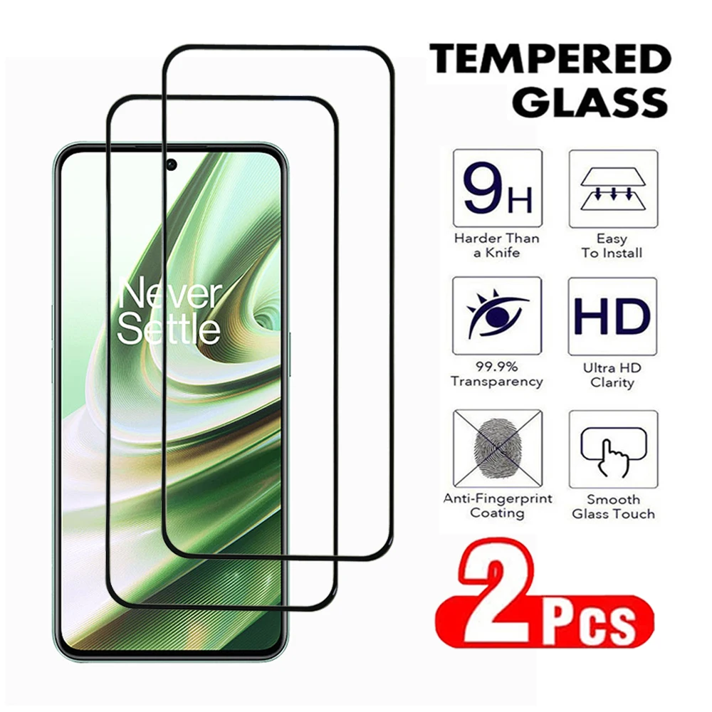 2Pcs Glass For Oneplus 7 8 9 10 Screen Protector For Oneplus Nord 7T 9R 9RT 10R 10T Full cover Transparent Tempered Glass Film