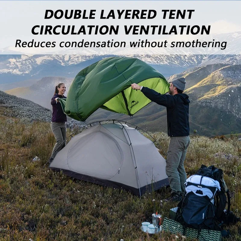 Naturehike 2025 جديد سحابة نهر خيمة مقاوم للماء توسيع النايلون مقاوم للماء خيمة المأوى 4 الموسم الدافئة طبقة مزدوجة التخييم خيمة #5