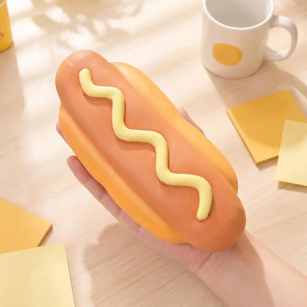 Fidget Toys for Anxiety Giant Hot Dog Squeeze Toy 8.3 Slow Stress Ball Realistic Food Shaped Fidget Desk Accessory for Adults