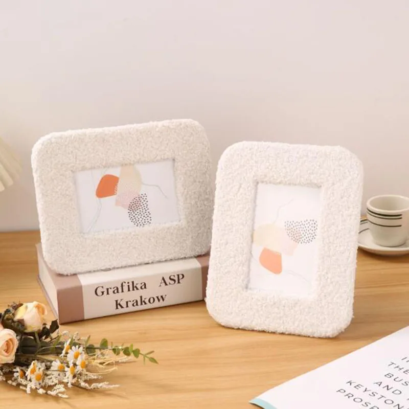 Simplicity Style White Color Rectangle Photo Frame Picture Frame Cute Creative Desktop Ornaments Photo Holder Home Decoration