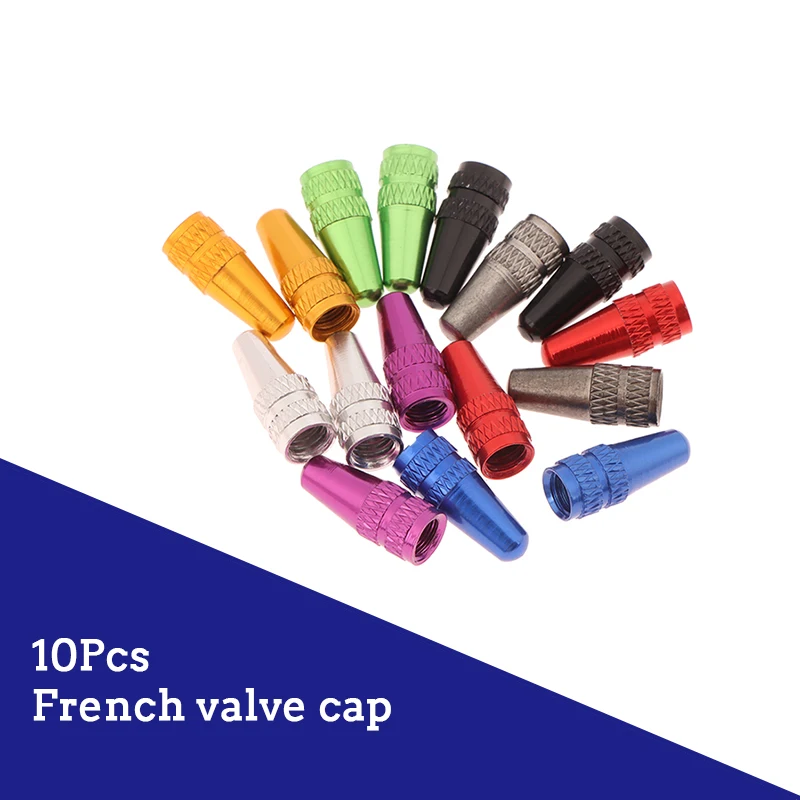 

Durable Aluminum Prest Valve Cap Pack of 10, Road Bike Tire Protector, Dust Prevention Tyre Caps