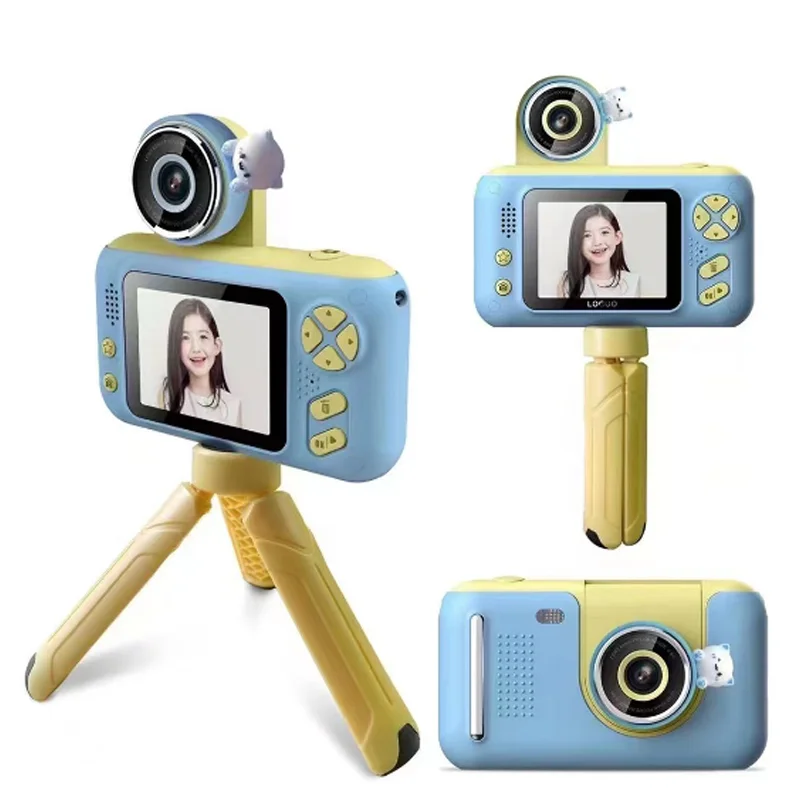 Popular Mini 2.4Inch  Digital Kids Toy Creative Tripod Rotatable Camera Lens Digital Camera For Children  Instant Camera