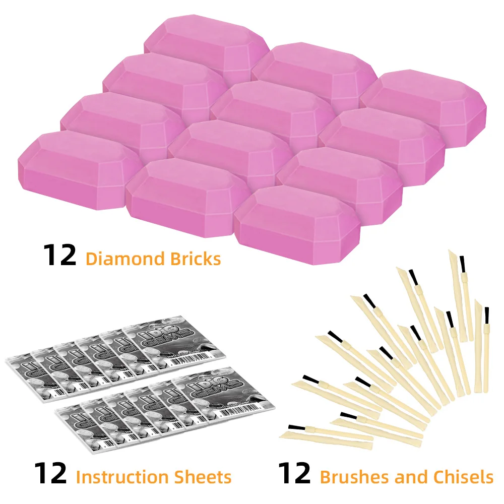 Gems Discovery Kit Diamond Gems Excavation Kits Mining Gemology Educational for Kids Gem Digging Play Set Children Toys