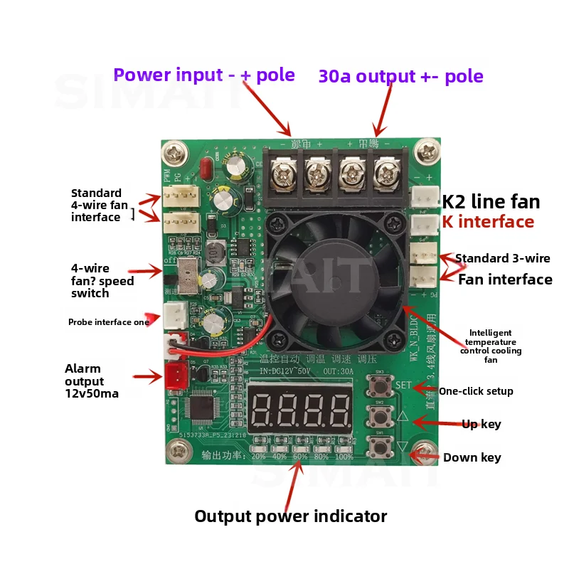 DC 12V 24V Automatic Temperature Controlled Fan Speed Controller, Universal Voltage Regulator for 2/3/4 Wire Fans