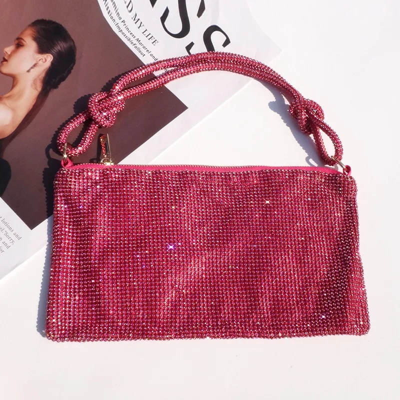 

Flash Diamond Armpit Women's High-end Rhinestone Dinner Handbag Niche Design Fashion Personality Shoulder Handbag New in Handbag