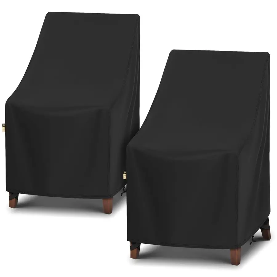 

High Back Patio Chair Cover 2 Pack, Waterproof Outdoor Weatherproof Chairs Covers for Stackable Dining Furniture Seating 27W x 3