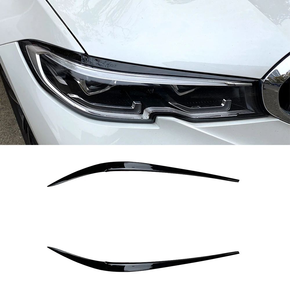 Für BMW 3er G20 320i 325i 330i 2019+ Scheinwerfer-Augenbrauen-Abdeckung Lampenabdeckung Aufkleber Auto-Zubehör