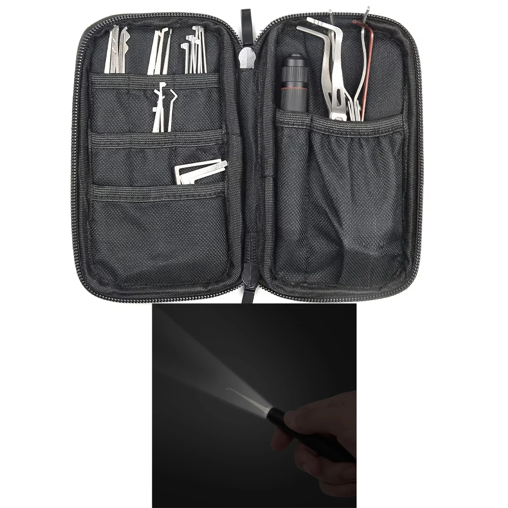 For HUK Locksmith Tool Single Hook With LED Light and Tension Wrench Hardware Tools