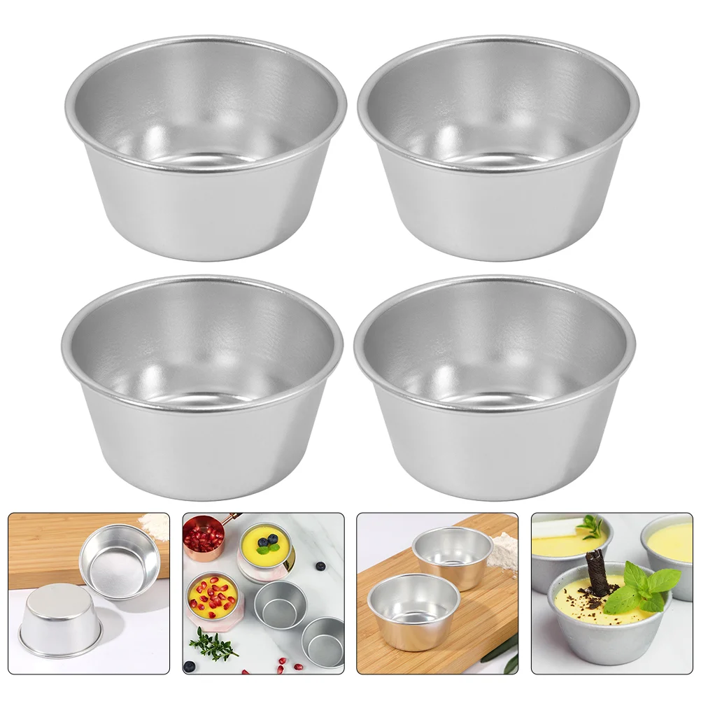 

4 Pcs Food Containers with Lids Non Stick Pudding Cups Convenient Mold Muffin Household