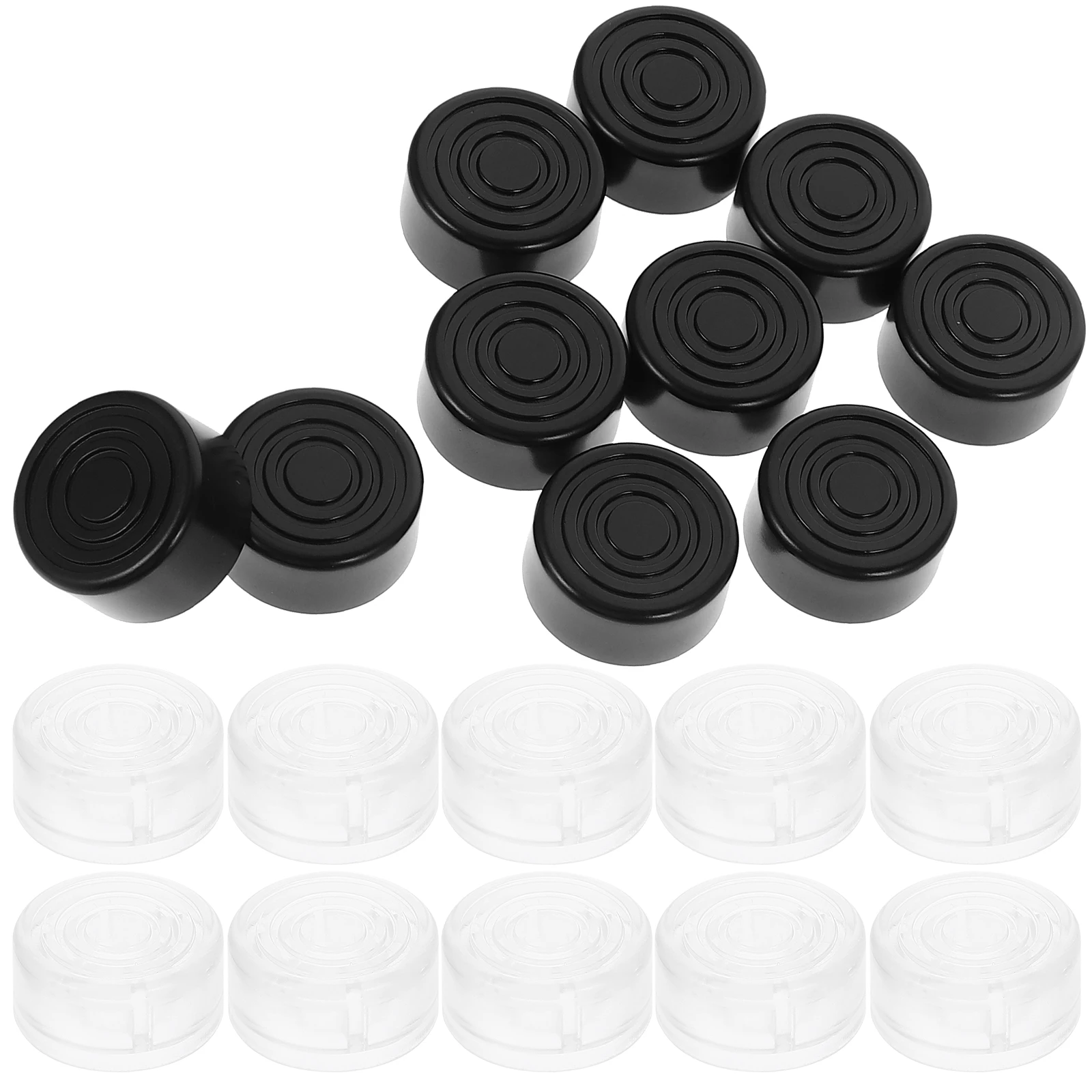 

20pcs Guitar Effects Pedal Footswitch Toppers Black Transparent Plastic Caps for Electric Guitars Amplifiers Instruments