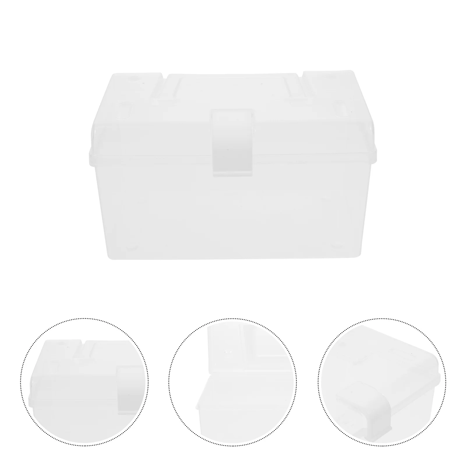 منظم بلاستيكي مدمج للطب المحمول للسفر المنزلي وحامل أدوية للتخزين والإسعافات الأولية صغير الحجم باللون الأبيض