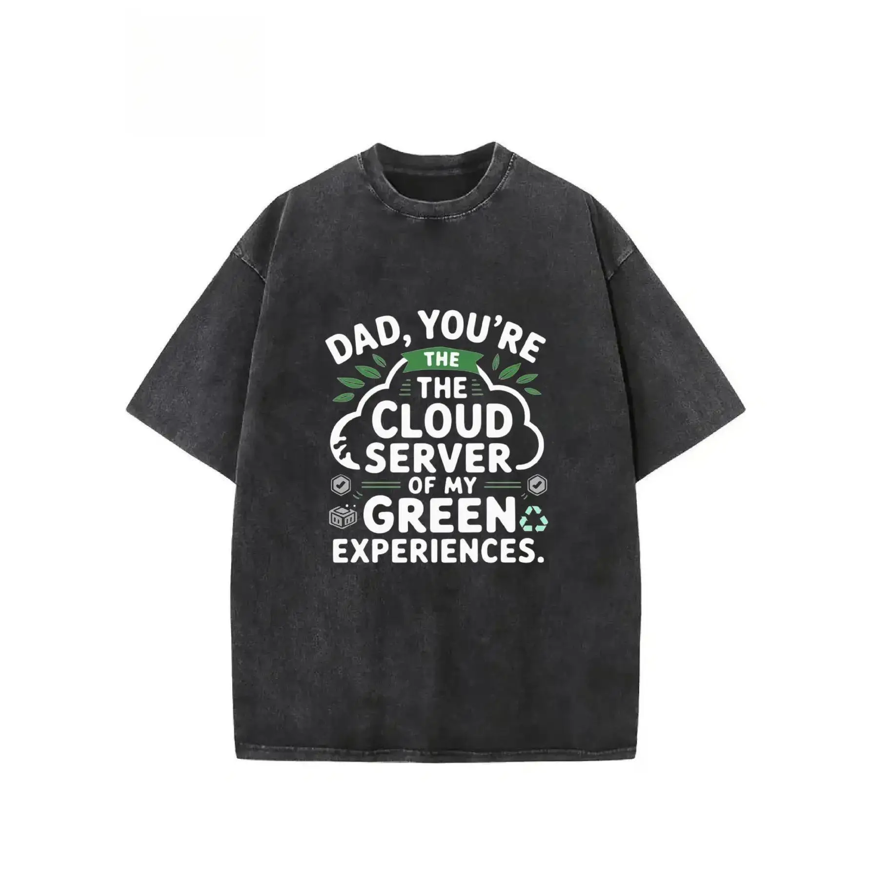 

"Funny Dad T-Shirt | 'Cloud Server Green Experiences' Graphic Tee | Father's Day Gift for Tech & Eco Lover"