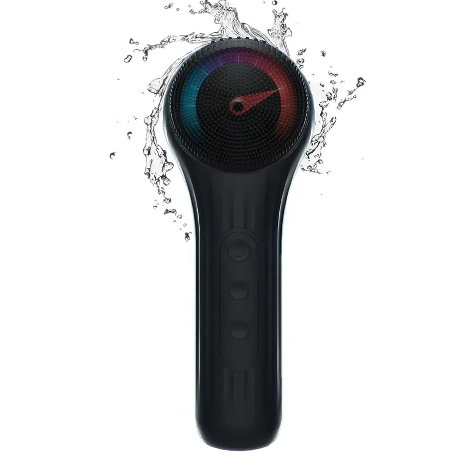 

Rechargeable Electronic Skin Cleaning Scrubber Face Wash Vibration Massage Exfoliating Silicone Facial Cleansing Brush