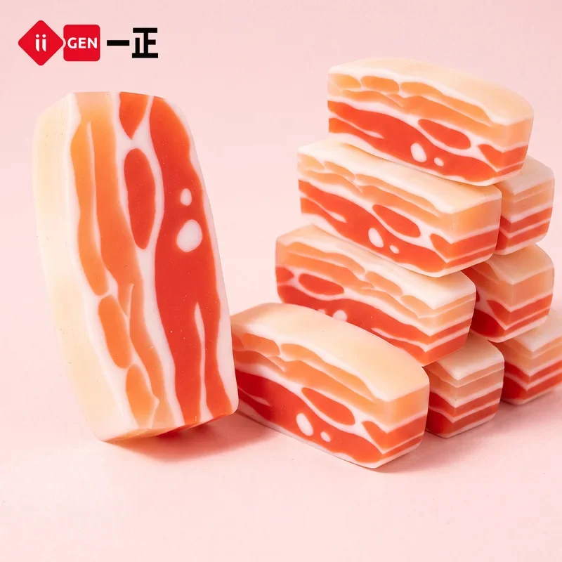 32pcs Iigen Pork Belly Eraser Creative Simulation Food Modeling Pupils Fun Funny Eraser Wholesale