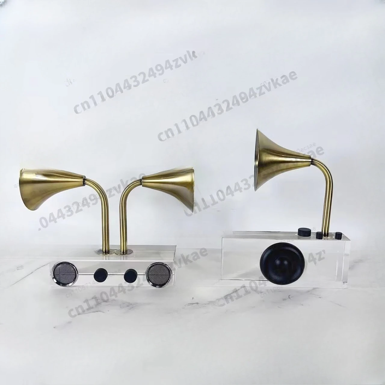 Modern Minimalist Clear Arch Phonograph Crystal Glass Ornament for Living Room, Entryway & Desk Decor