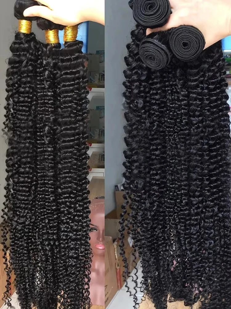 Onda profunda pacotes de cabelo humano cabelo encaracolado tecelagem brasileira 28 30 32 Polegada cabelo humano natural remy solto onda profunda pacotes negócio