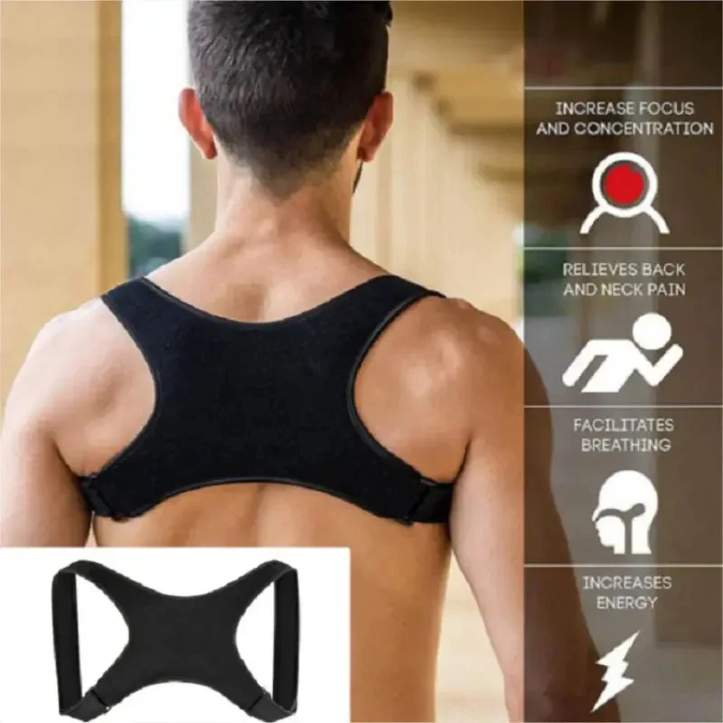 1/3/5pcs Adjustable Back Posture Corrector Back Belt Girdle Back Support Belt For Men Prevention Humpback Shoulder Brace Support view 2