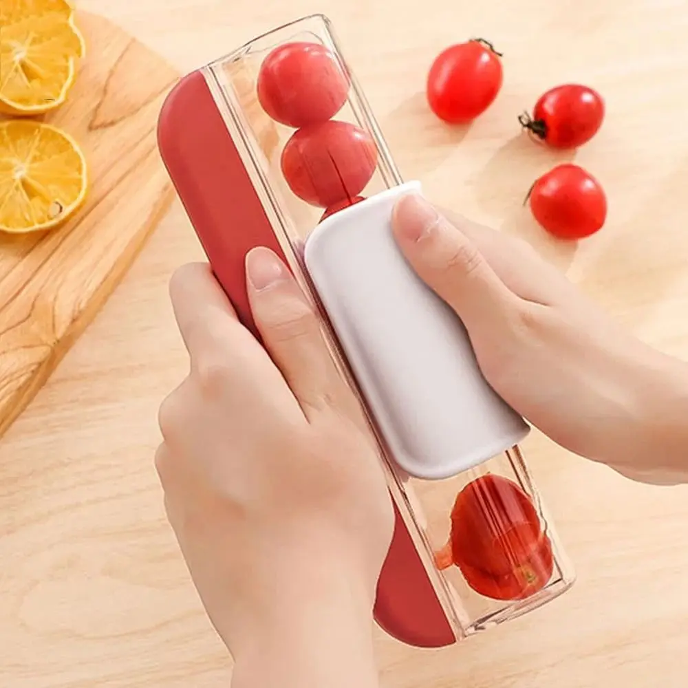 Multi-Function Anti-slip Handle Tomato Slicer Easy To Use Comfortable Grip Fruit Cutter Manual Rust-proof Cherry Chopper Kitchen