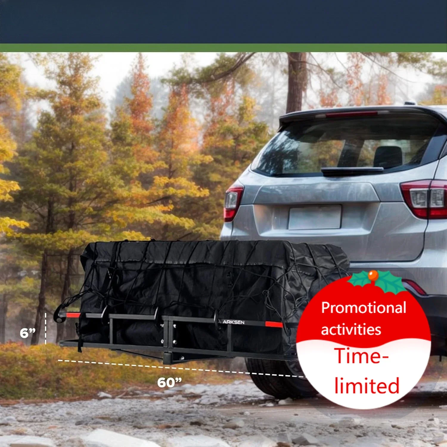 

Складная грузовая платформа для прицепа 60 x 25 x 6 дюймов с водонепроницаемой сумкой для перевозки грузов, грузоподъемность 500 фунтов, усиленная конструкция, для 2-дюймового приемника