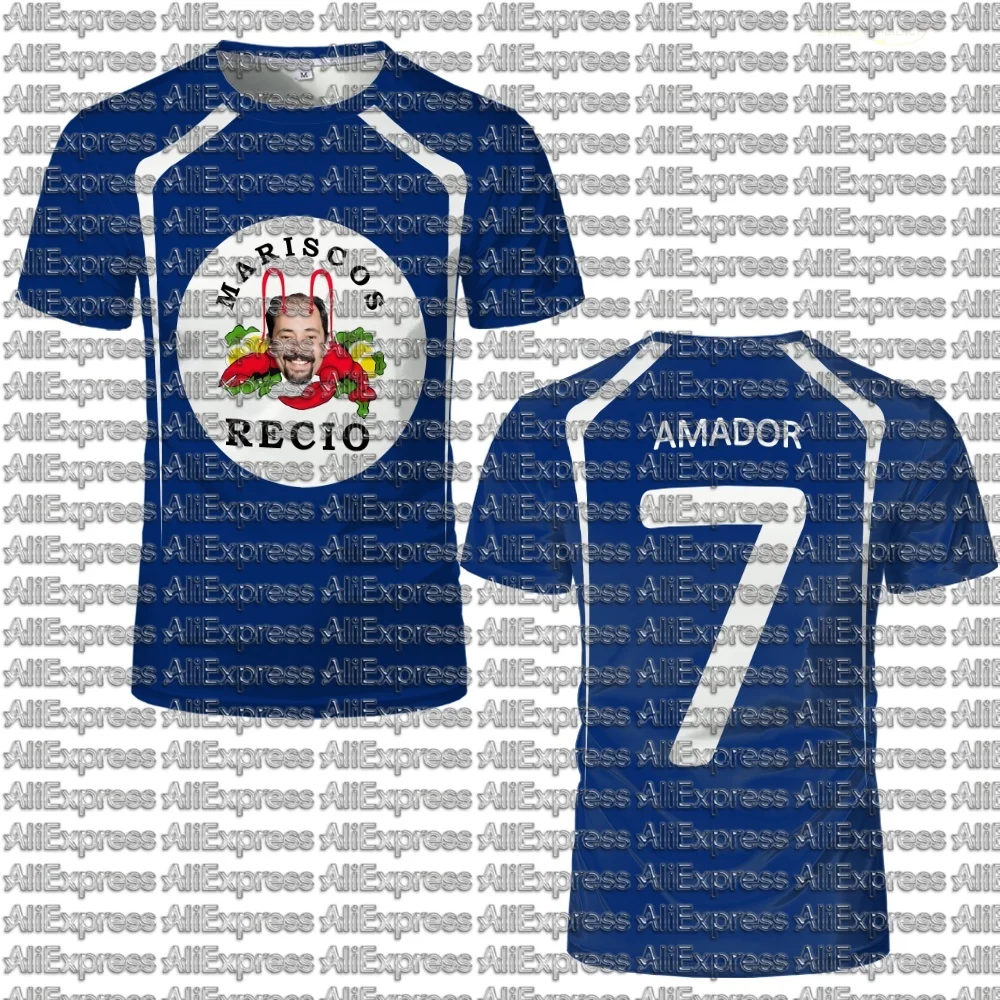 Summer Humorous Seafood Shrimp Printed Football Shirt 3D Men's and Women's Sports Breathable Quick Drying Children's T-shirt