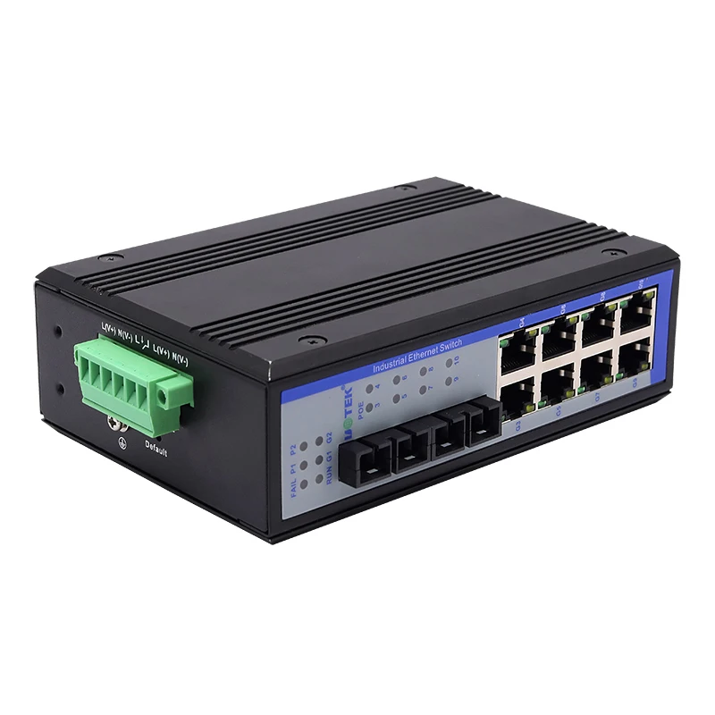 Uotek Industriële Klasse 8 Poorten Rj45 Netwerk Onbeheerde Poe Ethernet Switch 2 Gigabit Optische Vezel 1000M Sep Sc UT-6428-POE