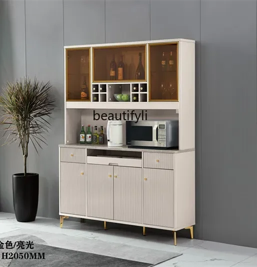 

A55 New European-style solid wood dining side cabinet, integrated against the wall, modern simple locker, restaurant high cabine