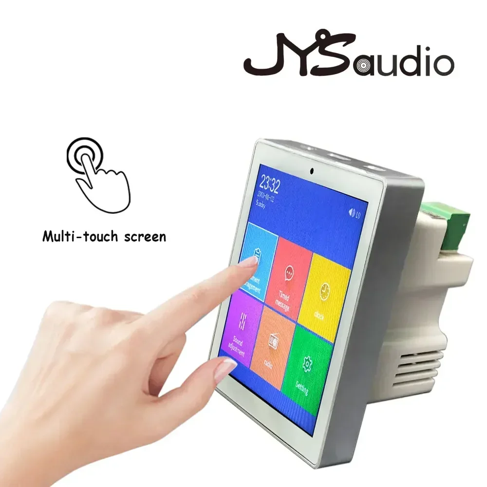 Amplificatore da parete Bluetooth Potente touch screen a 2 canali Amp Sistema audio Home Theater Altoparlante da soffitto stereo da 5 pollici residenziale
