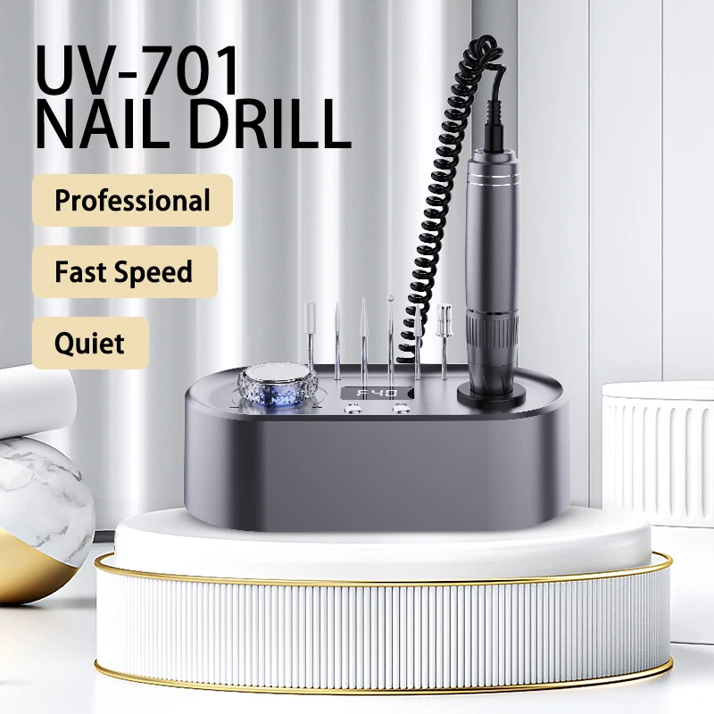 Trendy Portable Nail Drill Machine Lightweight Acrylic Plastic Tool for Salon Home Manicure Pedicure Includes 1pcs Handpiece