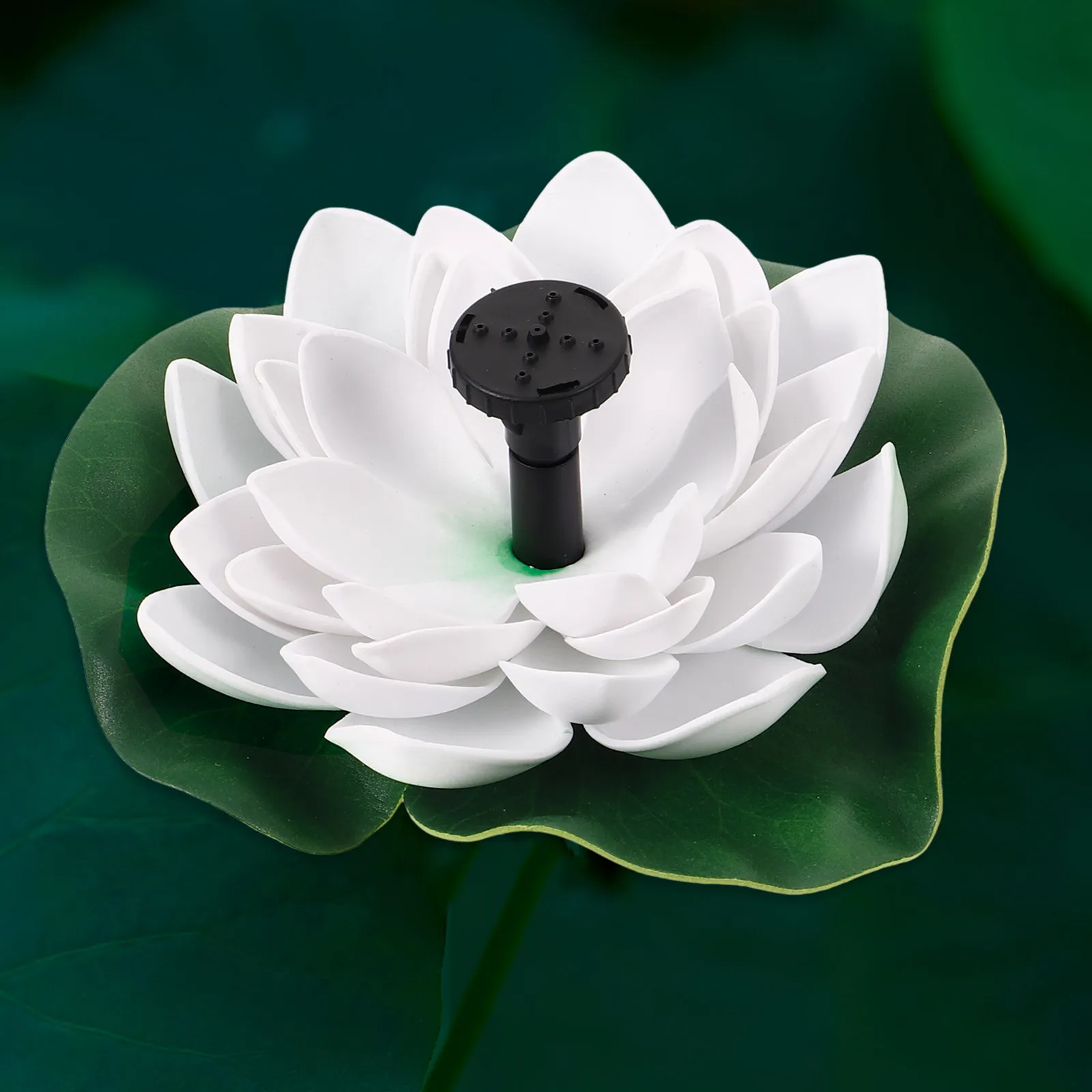 Floating Pond Fountain USB Rechargeable Lotus Garden Water Feature Outdoor Landscape Decor