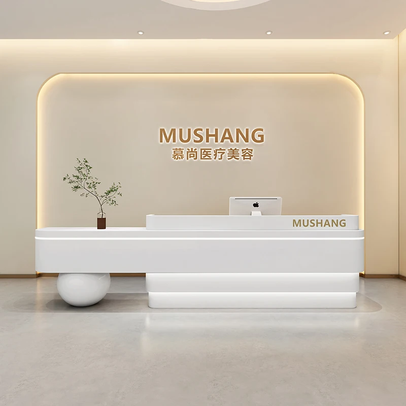 

Commercial Front Reception Desk Bar Premium Display Store Spa Clinic Reception Desk Counter Mostrador Recepcion Shop Furniture