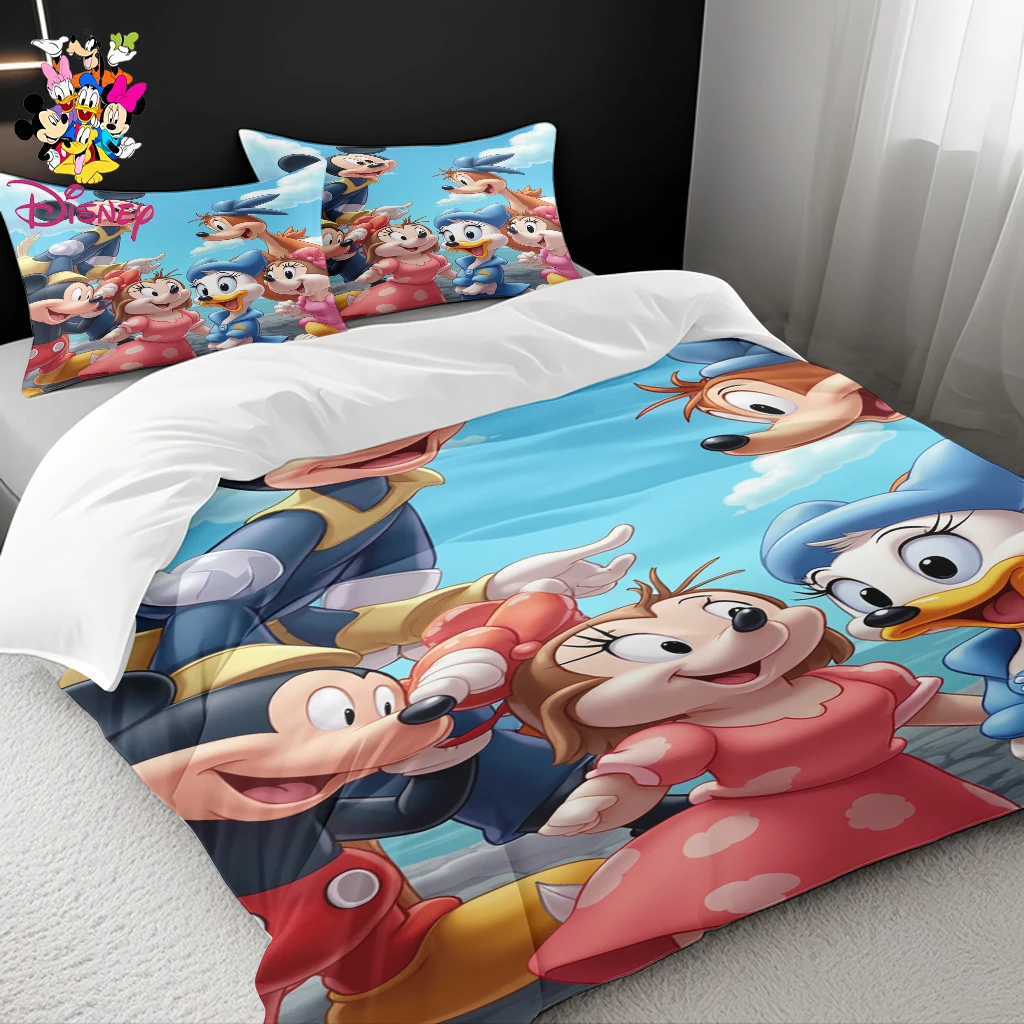 طقم غطاء لحاف ديزني ستيتش ميكي 2/3 قطعة بدون حشو، مفروشات مريحة عصرية لغرف النوم العائلية