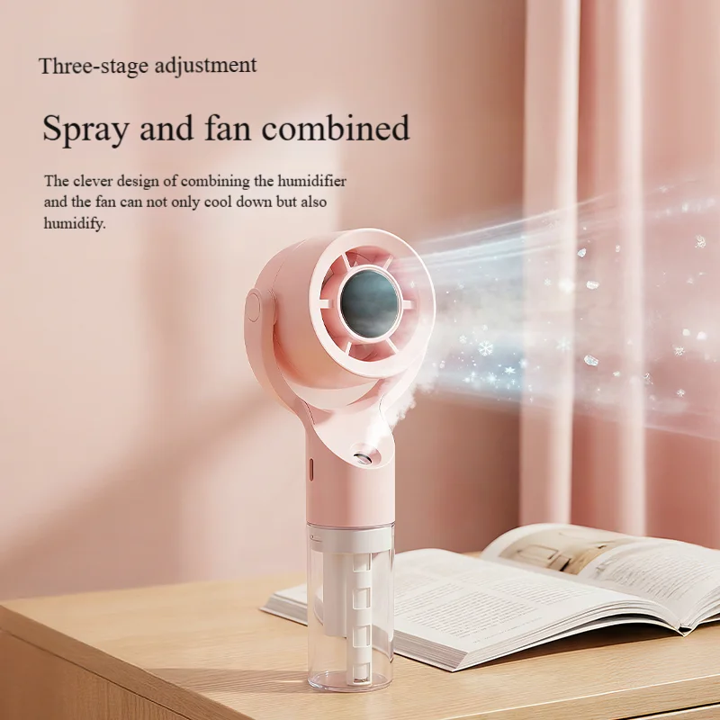 2026 Portable Handheld Spray Fan,Water Spray Mist Fan,Student Dormitory Mini Fan,Summer Supplies, Cooling Tools Outdoor Fan