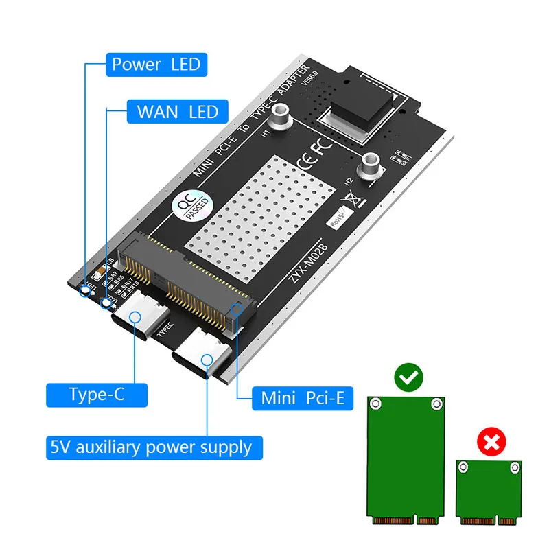 Новый модуль Mini PCIE 3G/4G/WWAN/LTE для сетевого адаптера USB2.0, слот для SIM-карты, 5 В, интерфейс питания со стандартным кабелем для ноутбука и ПК