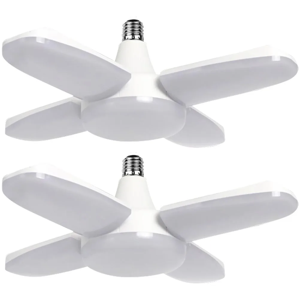 

Foldable LED Garage Light 4 Panel Warehouse Ceiling Lamp Adjustable Angle Energy Saving Easy Install Corrosion for Dark