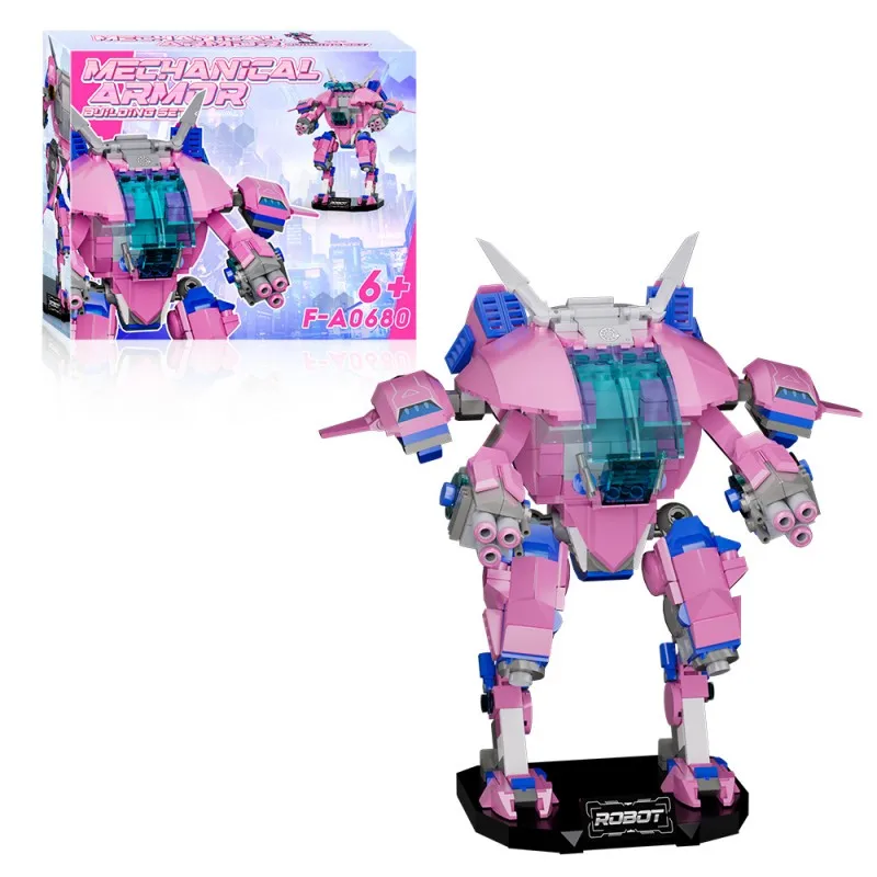 

498PCS MOC D.Va Pioneer Mecha Robot Building Blocks Creative Anime Mechanical Action Figures Model Bricks Toy Kid collect Gift