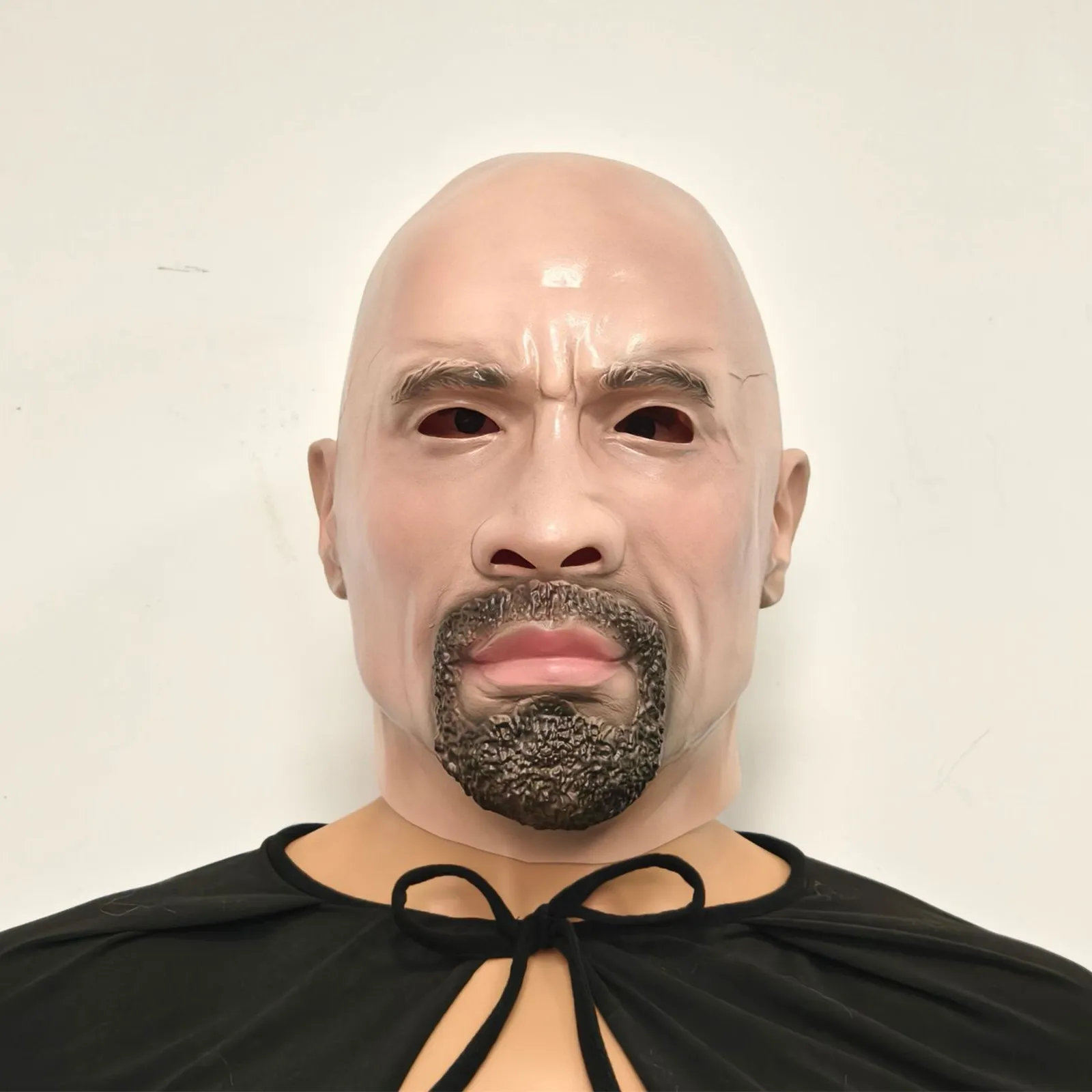 Realistische Glatzkopf-Latexmaske, bärtige Männergesichtsmaske, Erwachsenen-Halloween-Karneval-Kostüm-Cosplay-Party-Requisiten – Detail 3