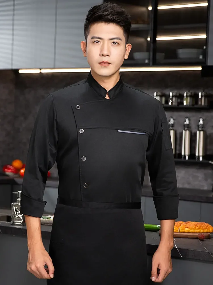 Unisex Chef Restaurant Jacket Long Sleeve Chef Coat Men Women Kitchen Wear Waiter Bakery Uniform