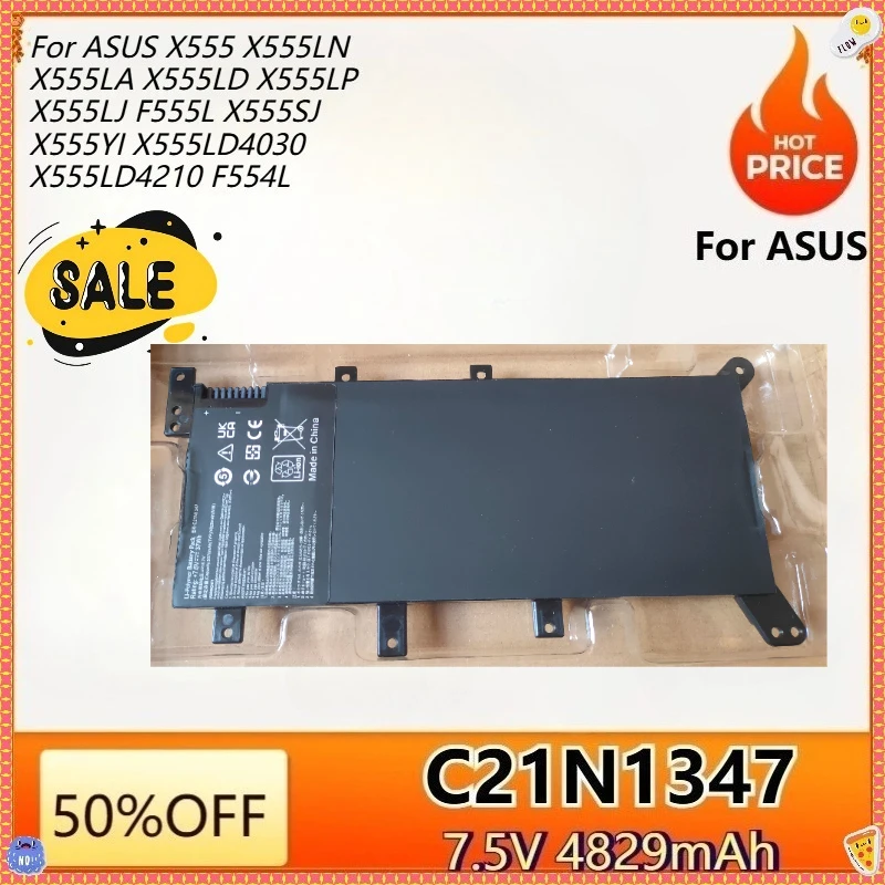 C21N1347 4829mAh Laptop Battery for Asus X555 X555LA X555LN X555LD A555L K555L Y583LD W519LD K555LD K555LA R556L VM590L Bateria