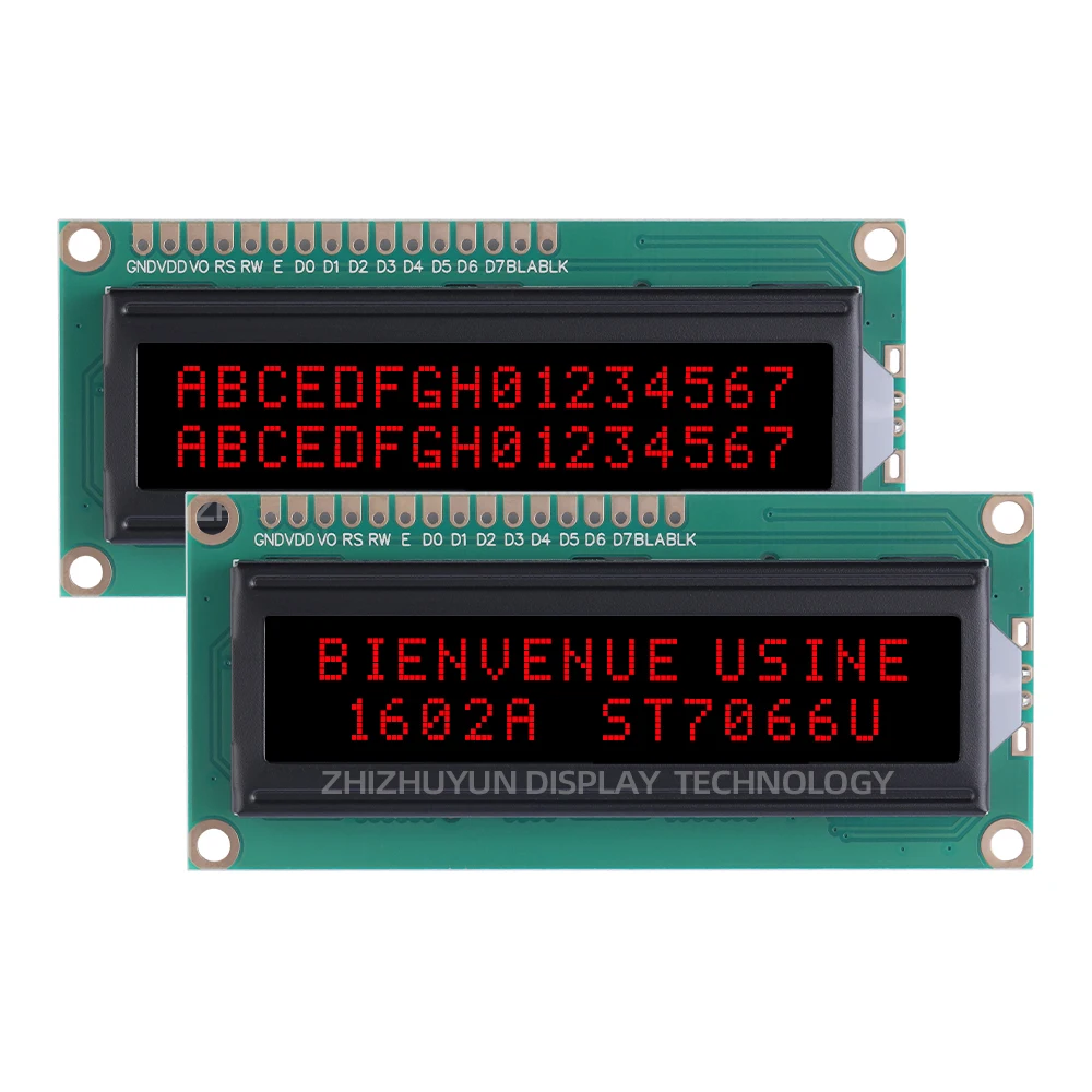 LCD 1602A schermo di visualizzazione dei caratteri europei 1.5 pollici BTN pellicola nera parola verde modulo LCM schermo a caratteri multipli