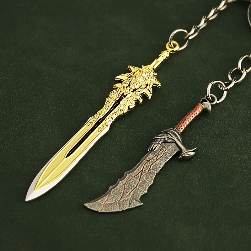 

Keychain Keys God of War Kratos Leviathan Axe Blade of Chaos Olympus Sword Metal Model Weapon Key Ring Finder Fans Party Jewelry