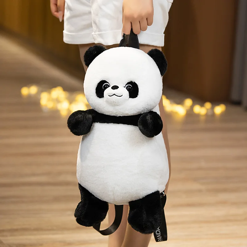 Panda Mochila de pelúcia para bebê Kawaii Animal Schoolbag, bonecas de pelúcia macia, presentes de aniversário e Natal de alta qualidade