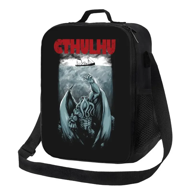 

Parody Cthulhu Lovecraft Insulated Lunch Bag for Women Horror Movie Thermal Cooler Lunch Box Office Work School