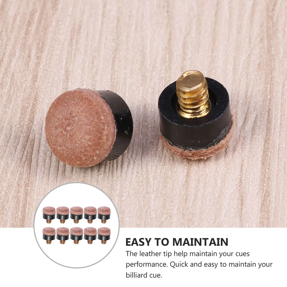 

20 Pcs Billiard Club Screw Head Tips for Pool Cues Table Tennis Supplies Skin Screw-on Accessories