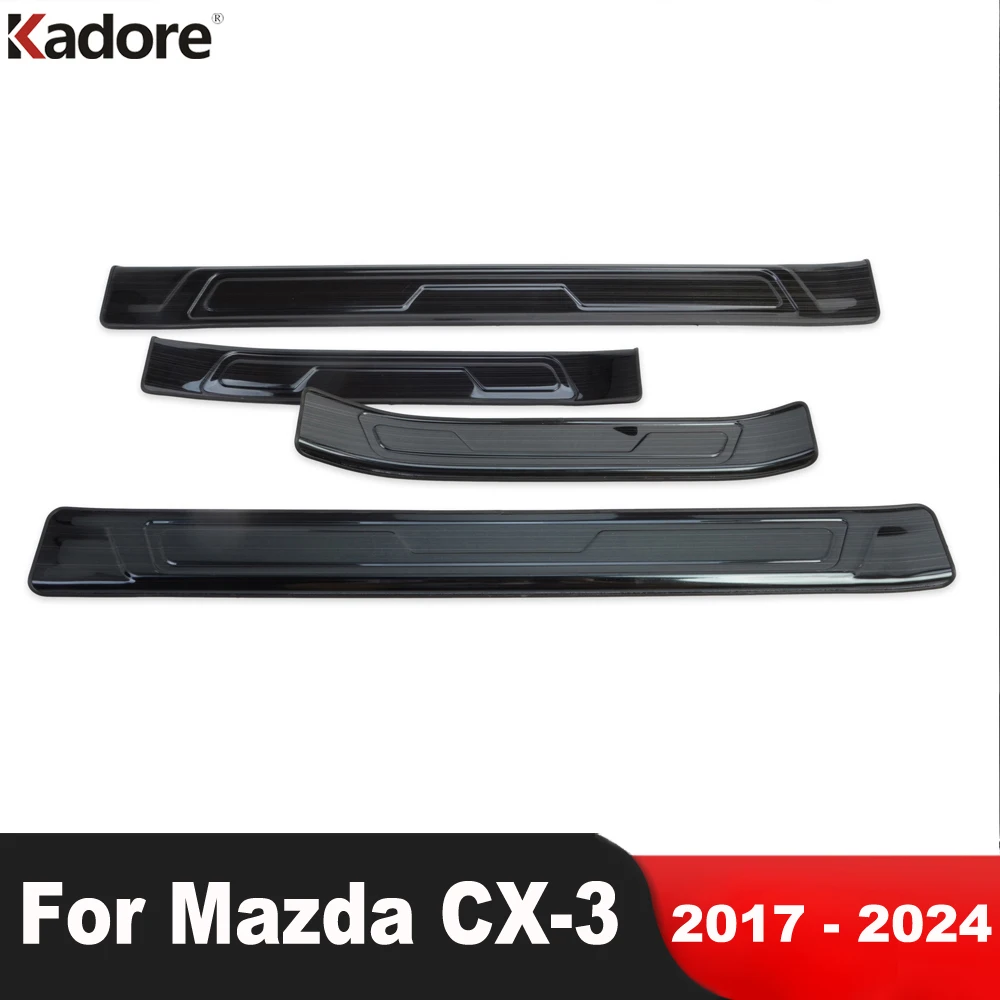 Door Sill Scuff Plate Cover Trim For Mazda CX-3 CX3 2017-2020 2021 2022 2023 2024 Stainless Welcome Pedal Guard Car Accessories