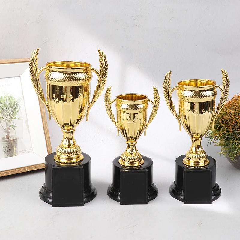Miniature 1Pcs Plastic Champion Trophy; Gold Color; Ideal Toy & Prize for Children's Competitions