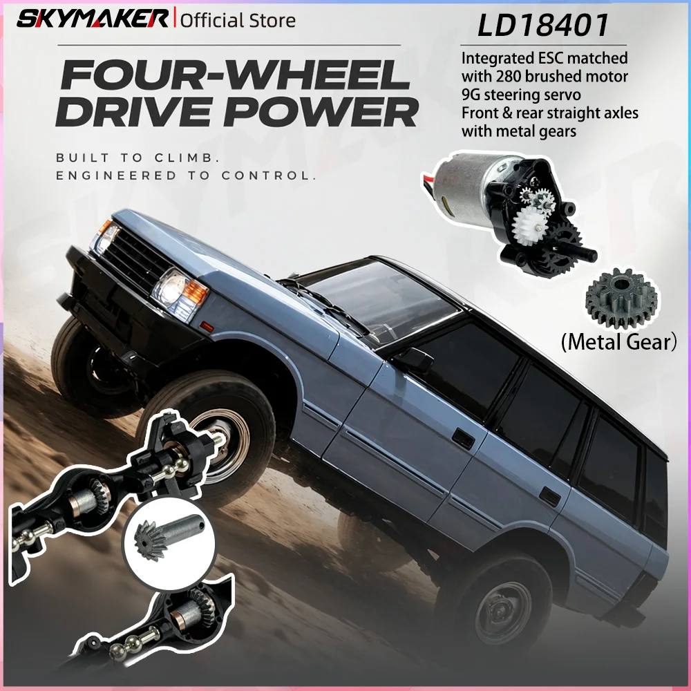 LDRC LD18401 LD18401Pro 1/18 4WD Off-Road RC Car Metal Driveshaft Oil Shock Absorber Full Proportional Climbing Vehicle Gift Toy view 4