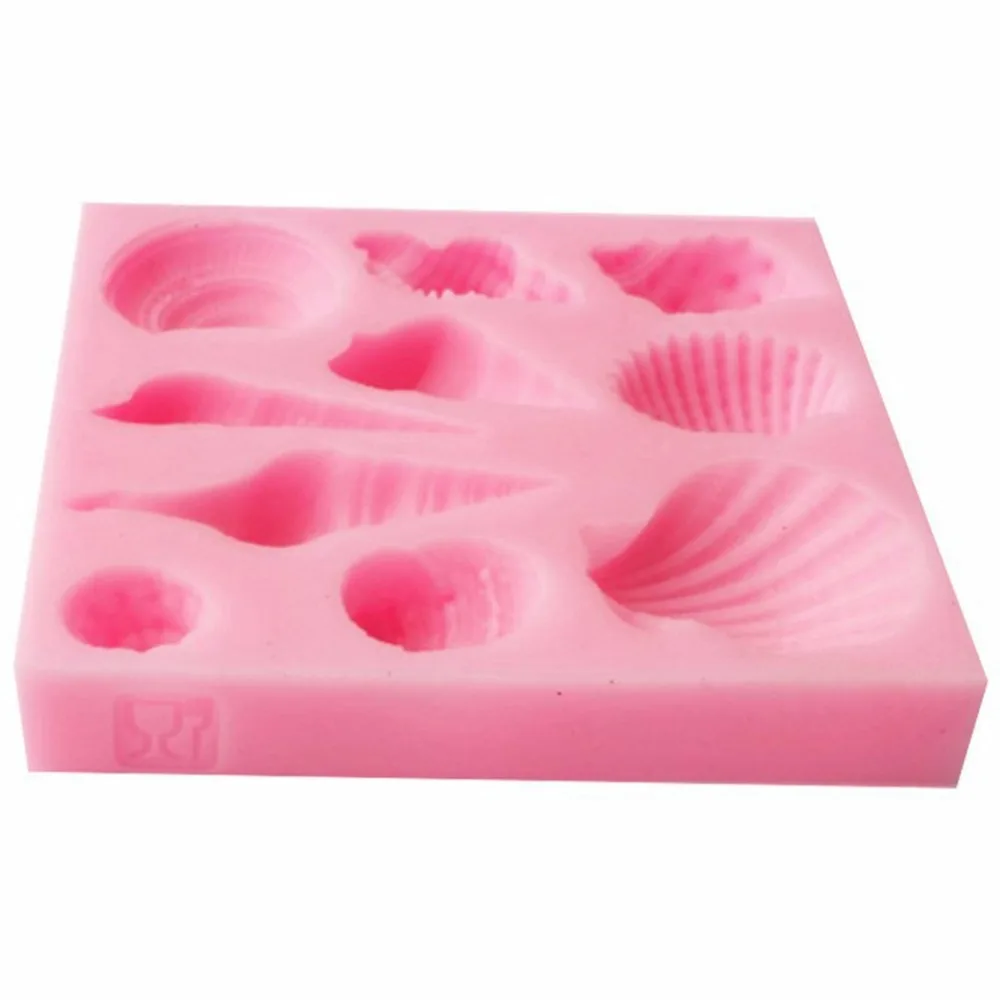Liquid Silicone Conch Shell Fondant Mold Nonstick Easy Cleaning Marine Cake Decorating Mold Dishwasher Friendly Seashell Mold