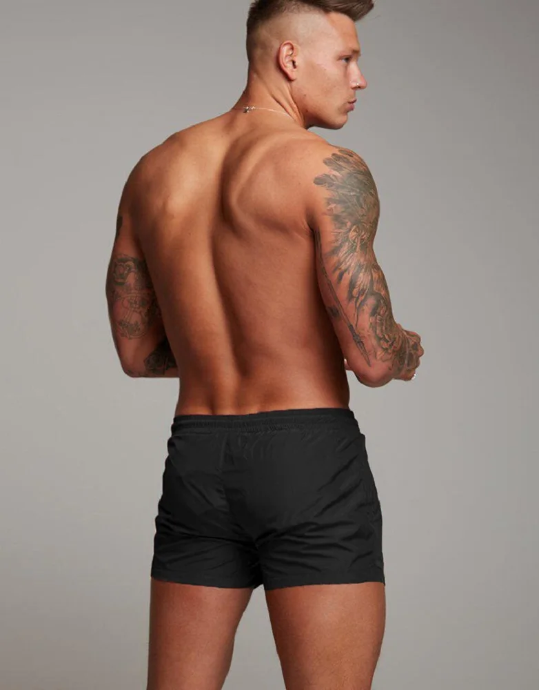 Men's Sports Three-quarter Pants Marathon Stretch Running Pants Breathable Gym Squat Training Pants Drawstring Shorts