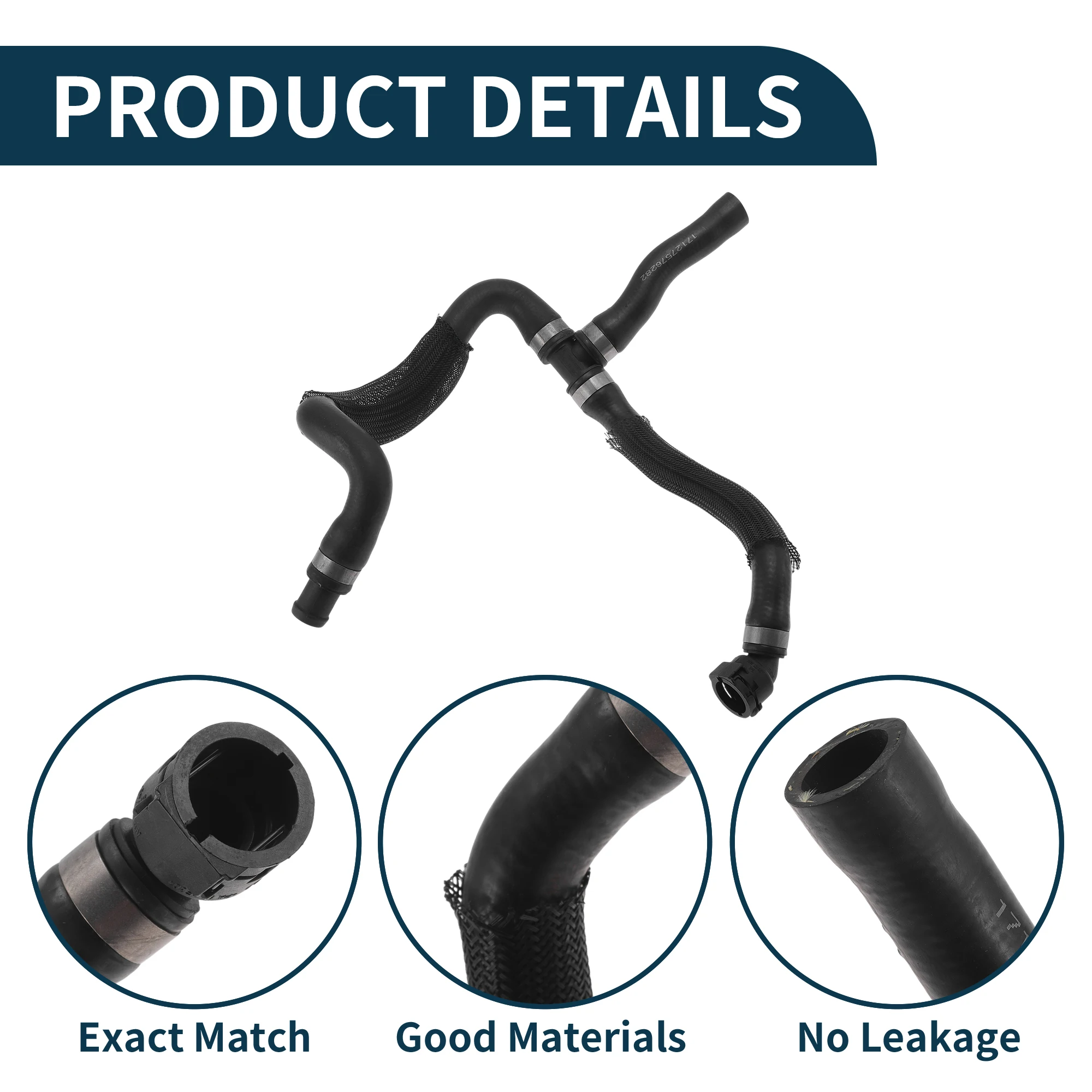 

UXCELL Шланг радиатора Шланг обогревателя Выпускной шланг радиатора No 17127576282 для BMW 7 серии 2008-2015 Резиновая труба охлаждающей жидкости