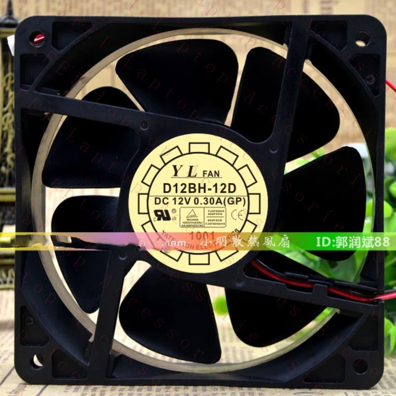 D  1PC D12BH-12 Cooling Fan Graphics card cooling fan DC12V 0.30A 2Pin New